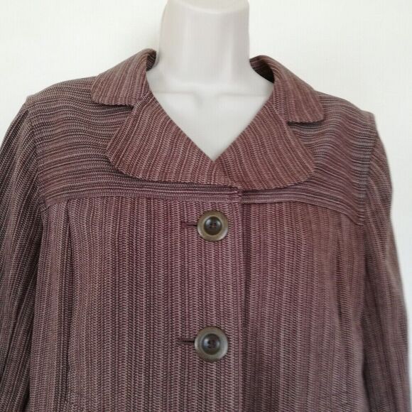 Christopher & Banks Women's Size S Cotton Stretch Brown 2-Button Twill Blazer - Picture 3 of 12